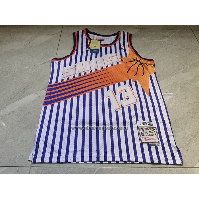 Camiseta Phoenix Suns Steve Nash NO 13 Mitchell & Ness 1996-97 Blanco